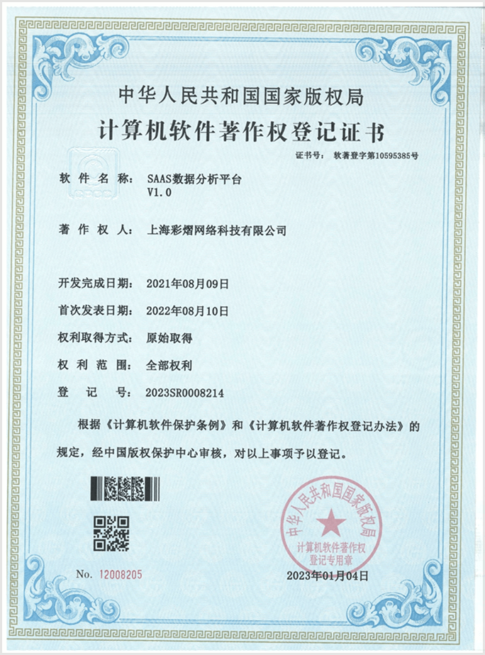 彩艺云软件著作权证书 5